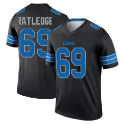 Men's Tate Ratledge Detroit Lions No.69 Legend Jersey - Black