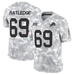 Men's Tate Ratledge Detroit Lions No.69 Limited 2024 Salute to Service Jersey - Arctic Camo