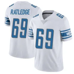 Men's Tate Ratledge Detroit Lions No.69 Limited Vapor Untouchable Jersey - White