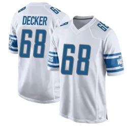 Men's Taylor Decker Detroit Lions No.68 Game Jersey - White