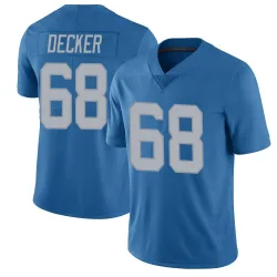 Men's Taylor Decker Detroit Lions No.68 Limited Throwback Vapor Untouchable Jersey - Blue