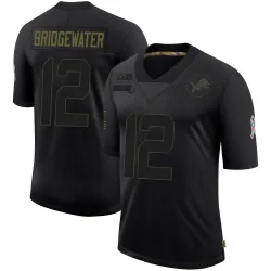 Men's Teddy Bridgewater Detroit Lions No.12 Limited 2020 Salute To Service Jersey - Black