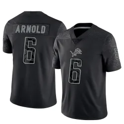 Men's Terrion Arnold Detroit Lions No.6 Limited Reflective Jersey - Black