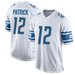 Men's Tim Patrick Detroit Lions No.12 Game Jersey - White