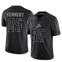 Men's Tom Kennedy Detroit Lions No.85 Limited Reflective Jersey - Black