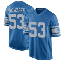 Men's Trevor Nowaske Detroit Lions No.53 Game Throwback Vapor Untouchable Jersey - Blue