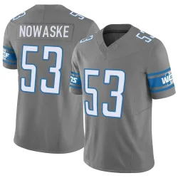 Men's Trevor Nowaske Detroit Lions No.53 Limited Silver Vapor F.U.S.E. Jersey
