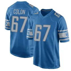 Men's Trystan Colon Detroit Lions No.67 Game Team Color Jersey - Blue