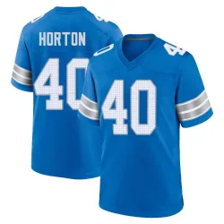 Men's Zach Horton Detroit Lions No.40 Game 2nd Jersey - Blue