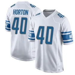 Men's Zach Horton Detroit Lions No.40 Game Jersey - White