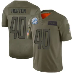 Men's Zach Horton Detroit Lions No.40 Limited 2019 Salute to Service Jersey - Camo