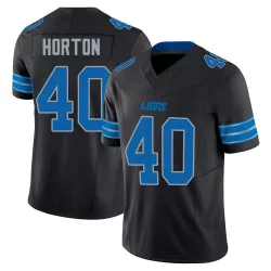 Men's Zach Horton Detroit Lions No.40 Limited Alternate Vapor F.U.S.E. 2nd Jersey - Black