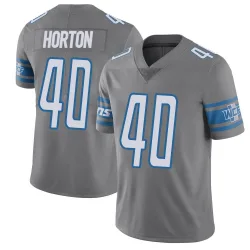Men's Zach Horton Detroit Lions No.40 Limited Color Rush Steel Vapor Untouchable Jersey