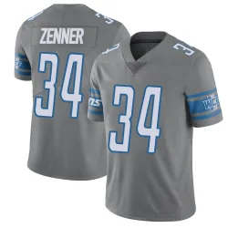 Men's Zach Zenner Detroit Lions No.34 Limited Color Rush Steel Vapor Untouchable Jersey