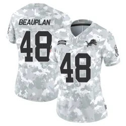 Women's Abraham Beauplan Detroit Lions No.48 Limited 2024 Salute to Service Jersey - Arctic Camo