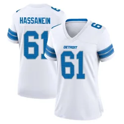 Women's Ahmed Hassanein Detroit Lions No.61 Game 2nd Jersey - White