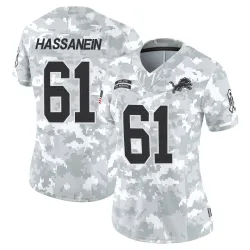 Women's Ahmed Hassanein Detroit Lions No.61 Limited 2024 Salute to Service Jersey - Arctic Camo