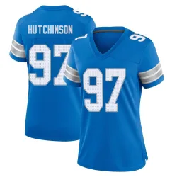 Women's Aidan Hutchinson Detroit Lions No.97 Game 2nd Jersey - Blue