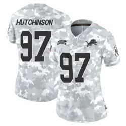 Women's Aidan Hutchinson Detroit Lions No.97 Limited 2024 Salute to Service Jersey - Arctic Camo