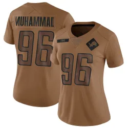 Women's Al-Quadin Muhammad Detroit Lions No.96 Limited 2023 Salute To Service Jersey - Brown
