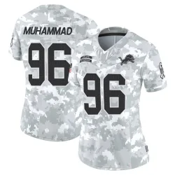 Women's Al-Quadin Muhammad Detroit Lions No.96 Limited 2024 Salute to Service Jersey - Arctic Camo