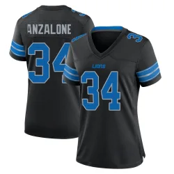Women's Alex Anzalone Detroit Lions No.34 Game Alternate 2nd Jersey - Black