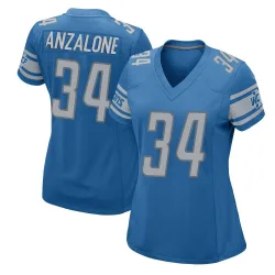 Women's Alex Anzalone Detroit Lions No.34 Game Team Color Jersey - Blue