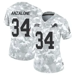 Women's Alex Anzalone Detroit Lions No.34 Limited 2024 Salute to Service Jersey - Arctic Camo