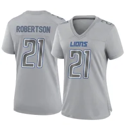 Women's Amik Robertson Detroit Lions No.21 Game Atmosphere Fashion Jersey - Gray