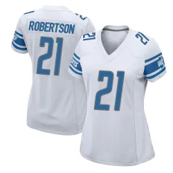 Women's Amik Robertson Detroit Lions No.21 Game Jersey - White