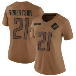 Women's Amik Robertson Detroit Lions No.21 Limited 2023 Salute To Service Jersey - Brown