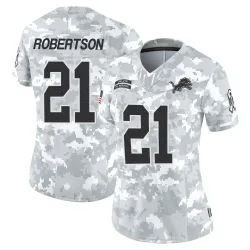 Women's Amik Robertson Detroit Lions No.21 Limited 2024 Salute to Service Jersey - Arctic Camo