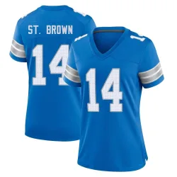 Women's Amon-Ra St. Brown Detroit Lions No.14 Game 2nd Jersey - Blue