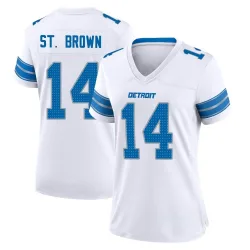 Women's Amon-Ra St. Brown Detroit Lions No.14 Game 2nd Jersey - White