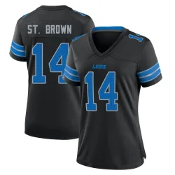Women's Amon-Ra St. Brown Detroit Lions No.14 Game Alternate 2nd Jersey - Black