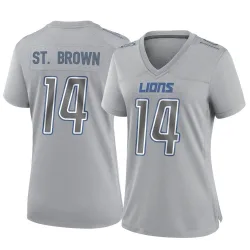 Women's Amon-Ra St. Brown Detroit Lions No.14 Game Atmosphere Fashion Jersey - Gray