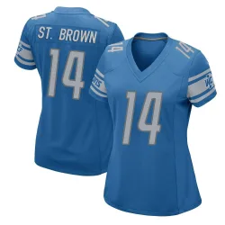 Women's Amon-Ra St. Brown Detroit Lions No.14 Game Team Color Jersey - Blue