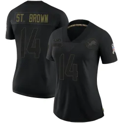 Women's Amon-Ra St. Brown Detroit Lions No.14 Limited 2020 Salute To Service Jersey - Black