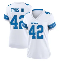 Women's Anthony Tyus III Detroit Lions No.42 Game 2nd Jersey - White