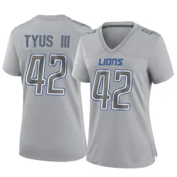 Women's Anthony Tyus III Detroit Lions No.42 Game Atmosphere Fashion Jersey - Gray