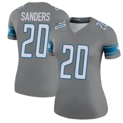 Women's Barry Sanders Detroit Lions No.20 Legend Color Rush Steel Jersey