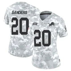 Women's Barry Sanders Detroit Lions No.20 Limited 2024 Salute to Service Jersey - Arctic Camo