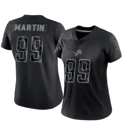 Women's Brodric Martin Detroit Lions No.99 Limited Reflective Jersey - Black