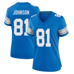 Women's Calvin Johnson Detroit Lions No.81 Game 2nd Jersey - Blue