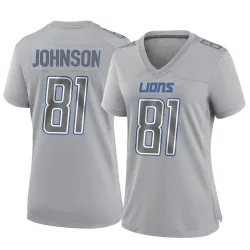 Women's Calvin Johnson Detroit Lions No.81 Game Atmosphere Fashion Jersey - Gray