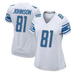 Women's Calvin Johnson Detroit Lions No.81 Game Jersey - White