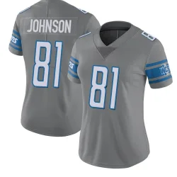 Women's Calvin Johnson Detroit Lions No.81 Limited Color Rush Steel Jersey