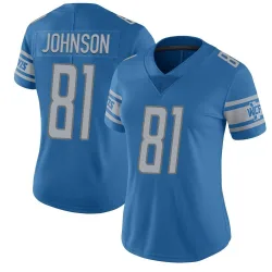 Women's Calvin Johnson Detroit Lions No.81 Limited Team Color Vapor Untouchable Jersey - Blue