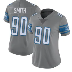 Women's Chris Smith Detroit Lions No.90 Limited Color Rush Steel Jersey