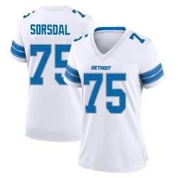 Women's Colby Sorsdal Detroit Lions No.75 Game 2nd Jersey - White